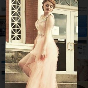 ✨HOST PICK✨ Blush Lace Prom high-Low Dress